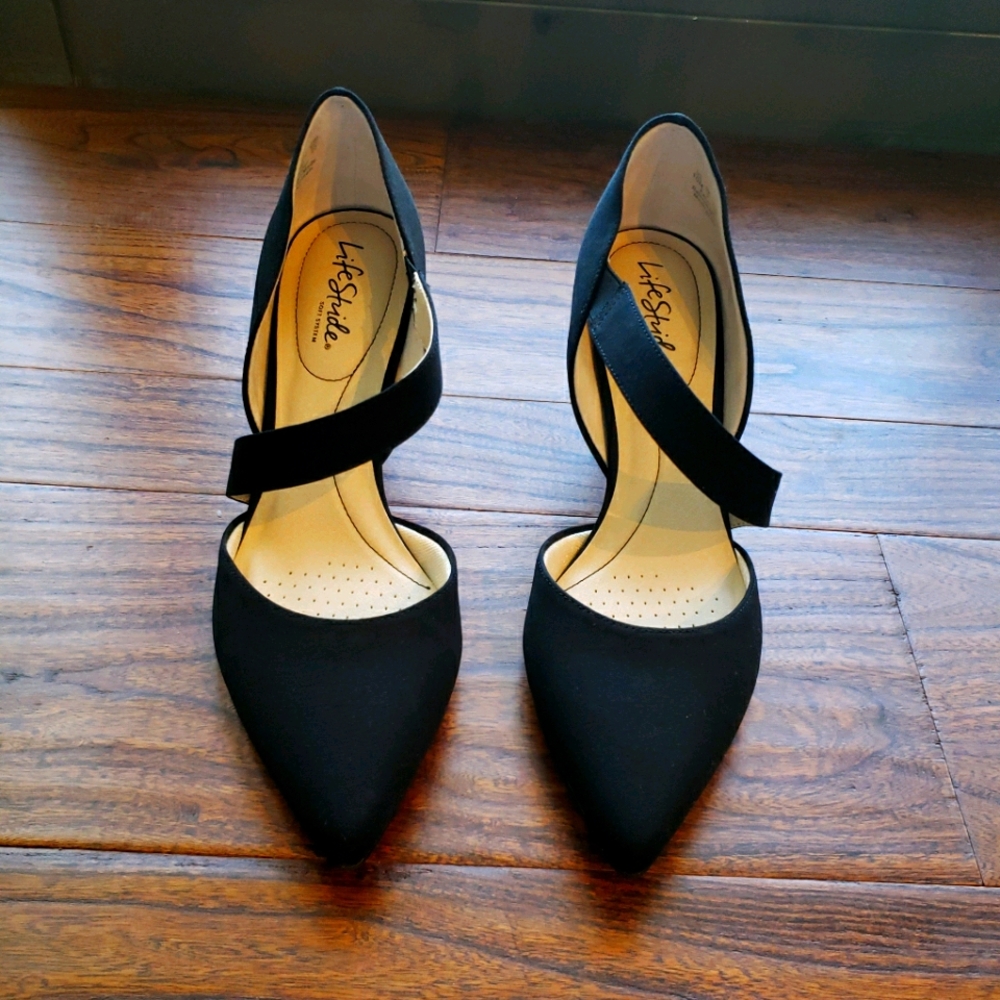 LifeStride, Black fabric pumps, sz 10, New without box